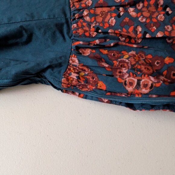 ModCloth Sleveless Lined Navy & Burgundy Maroon Dress Size L Large 14 - Picture 5 of 5